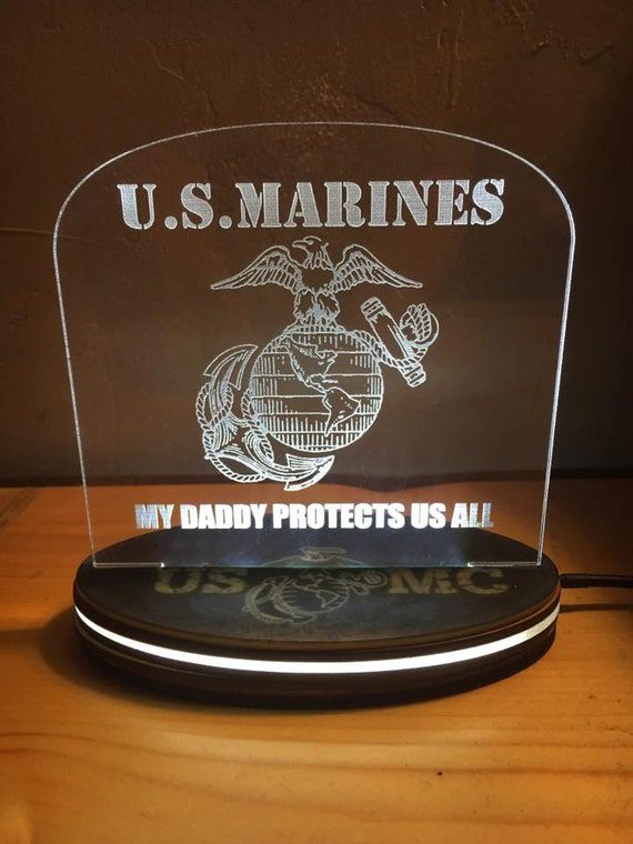 Military led night light Nursery personalized